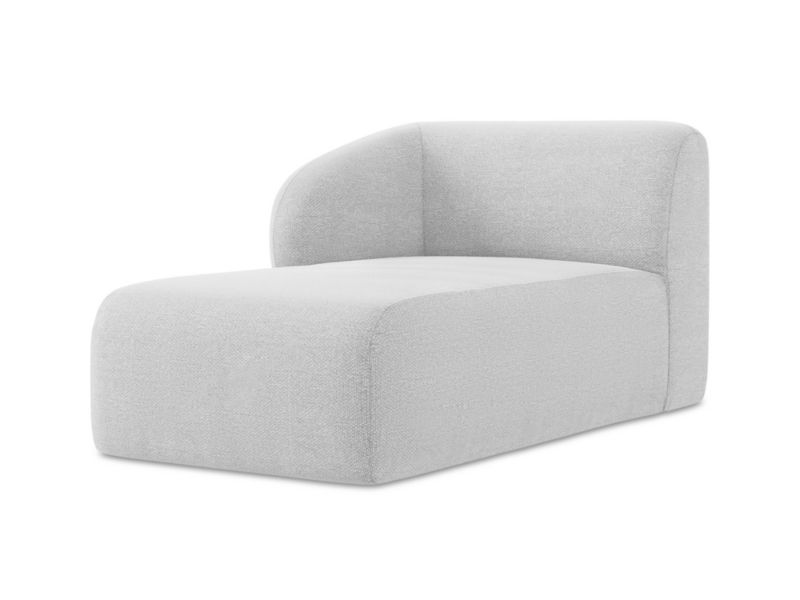 Szezlong lewostronny LaMiaSofa CERVO z tkaniny bouclé 91x166 cm srebrny 1 szt.