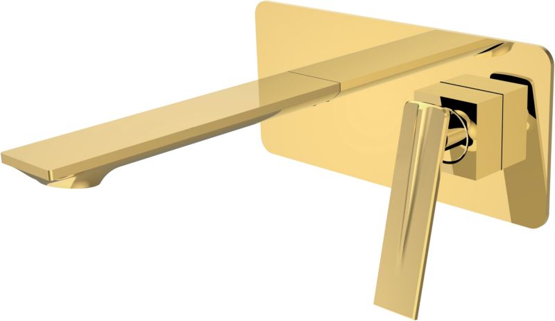 Bateria umywalkowa podtynkowa Besco Aspira złoty połysk bez korka, 1 szt.