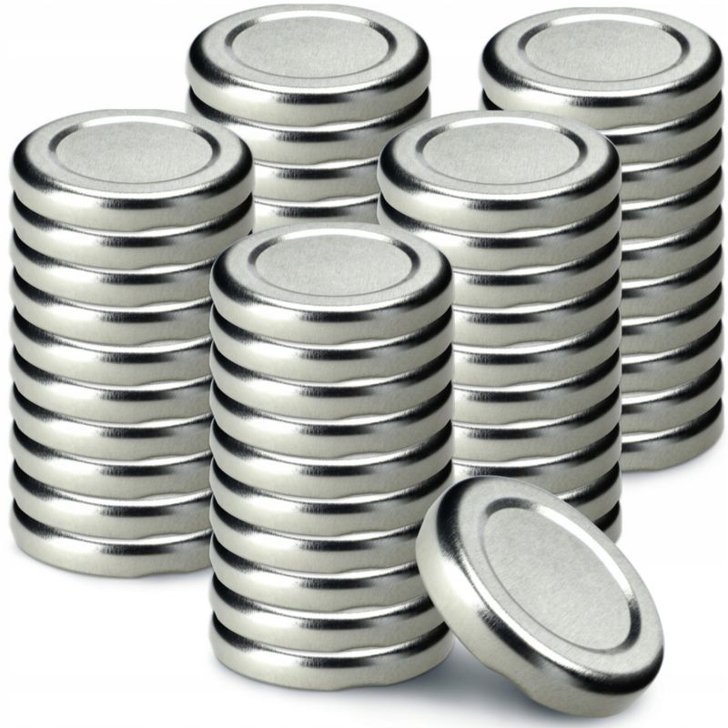 Zakrętki Do Słoików KADAX Butelek Fi 43 Wieczka Nakrętki Na Butelki Srebrny 50 szt.