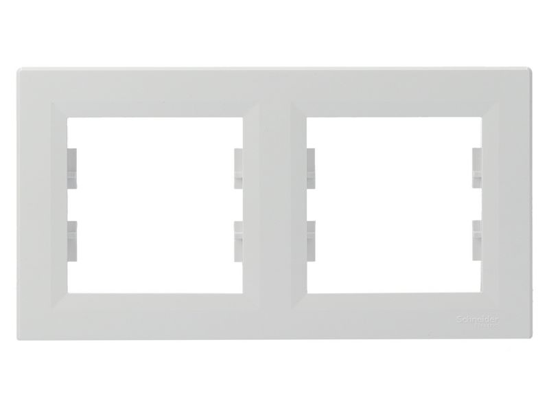 Ramka podwójna Schneider Electric Asfora pozioma biała