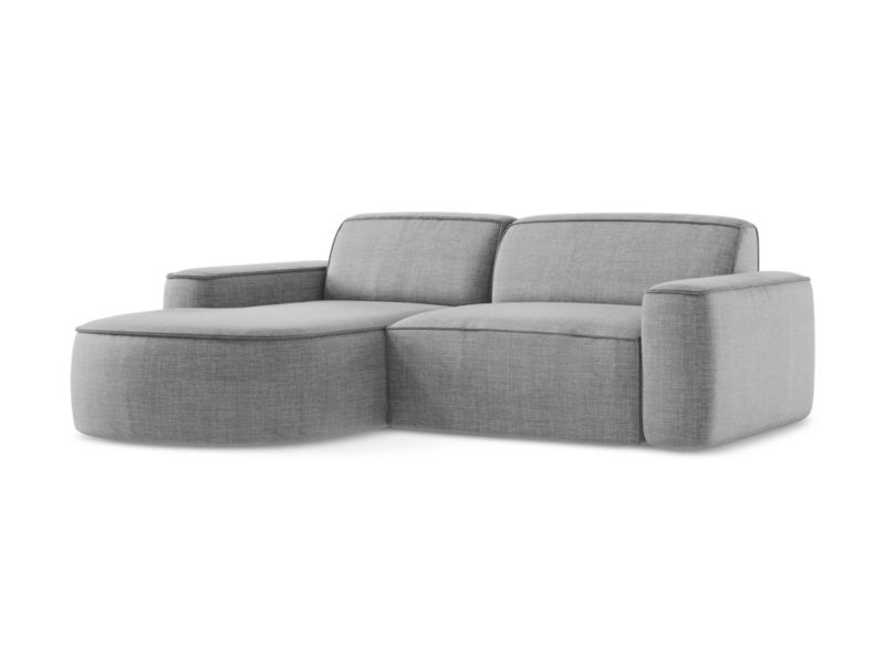 Narożnik lewostronny LaMiaSofa MELISSA z tkaniny strukturalnej 224x166 cm jasny szary 1 szt.