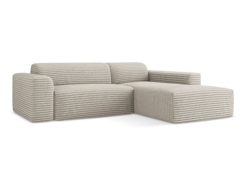 Narożnik prawostronny LaMiaSofa BOVA z tkaniny sztruksowej 270x190 cm ciemny beż 1 szt.