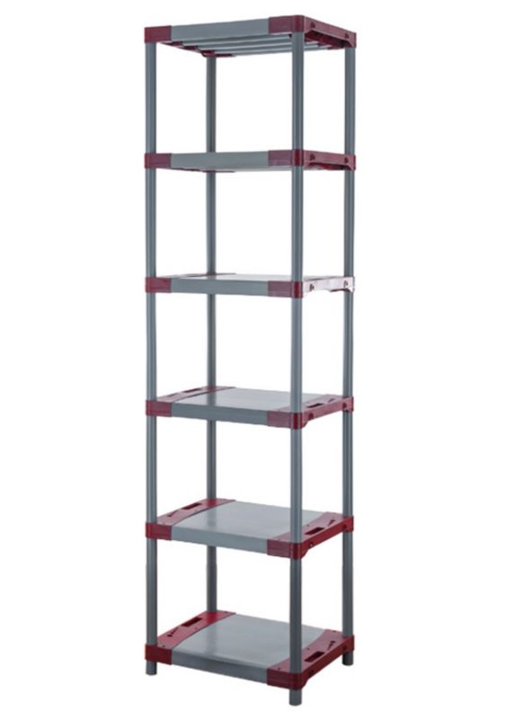 Regał plastikowy MODO24 czerwony wzmocniony do piwnicy 222x70x46 cm modułowy wodoodporny eco 1 szt.