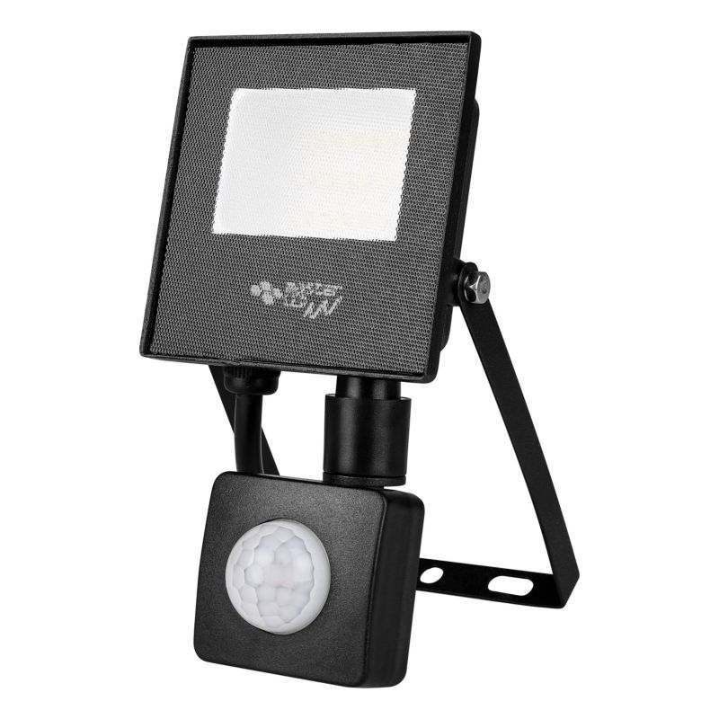 Naświetlacz LED z czujnikiem PIR MasterLED Tiga 10W IP65 neutralna biel 4500K czarny 1 szt.
