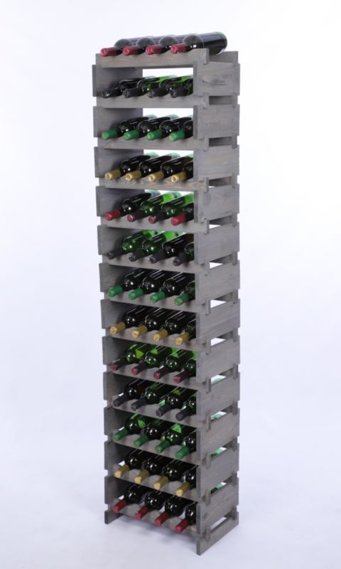 Stojak na wino MODO24 regał modułowy na butelki 13 leżni x 4 butelki montaż bez narzędzi impregnacja szara 1 szt.