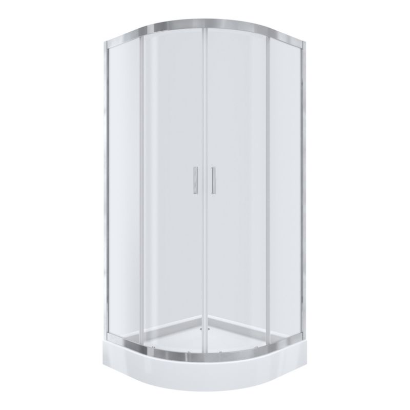 Kabina prysznicowa NAMELESS Durasan 90x90 chrom półokrągła z brodzikiem zestaw 1szt.
