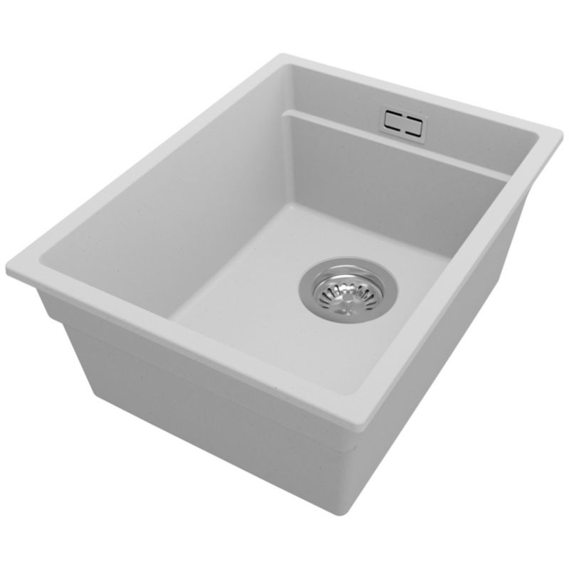 Zlewozmywak Praga Slim PRIMAGRAN Nablatowy 36x47cm do szafki od 40cm z Syfonem Szary 1 szt.