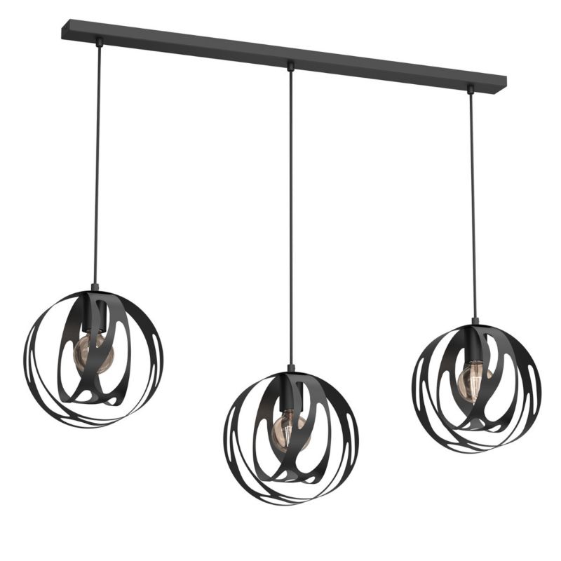 Lampa wisząca Luminex Agava 8592 czarny matowy nowoczesna 3xE27 x 15W 1 szt.