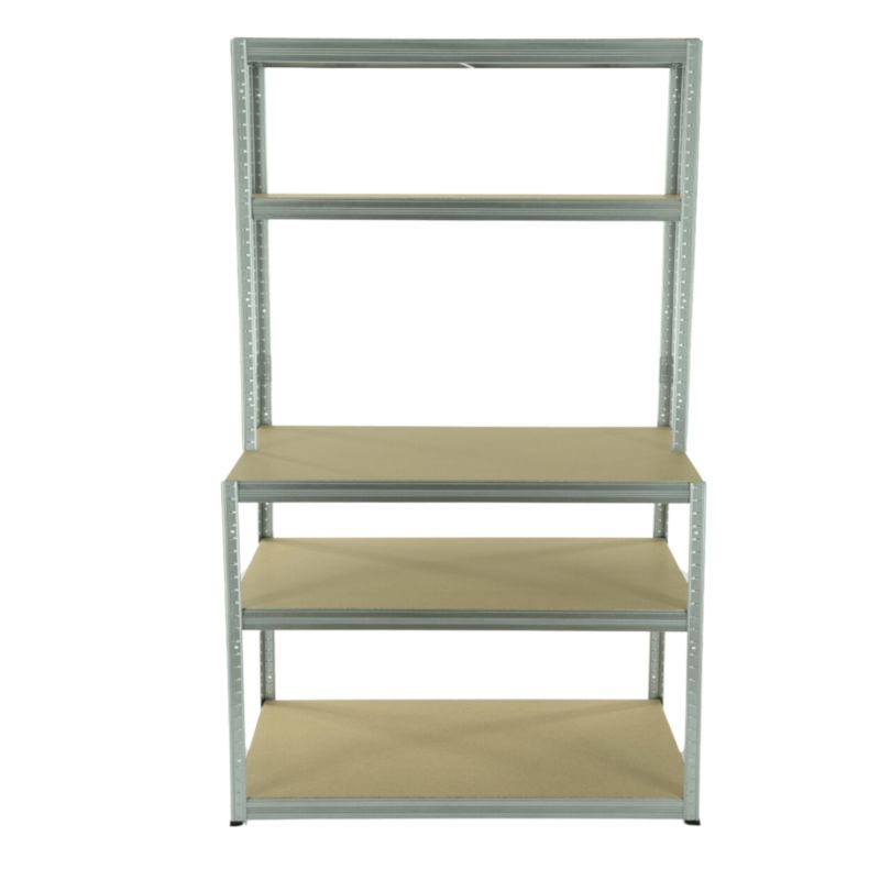 Stół roboczy MODO24 regał warsztatowy metalowy 196x150x60 cm HDF półki 275 kg 1 szt.