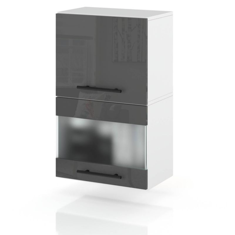 Szafka Kuchenna Hurtownia-Mebli Wisząca Klapowa W40KL sPremium 40cm Biały Mat Szary Połysk 40x32x72 cm 1szt.
