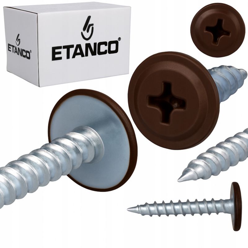 Wkręty Podkładkowe Etanco Do Drewna 4,2X30Mm, Ral8017 Gm-S 250Szt.