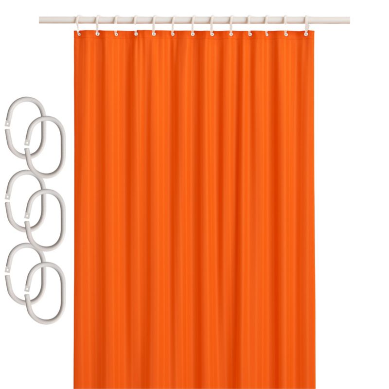 Zasłona prysznicowa Estiva tekstylna 120x200 pomarańczowa 1 szt.