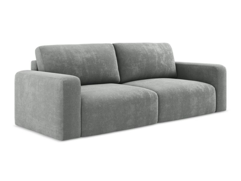 Kanapa 3-osobowa z funkcją spania LaMiaSofa OSTIA z tkaniny szenilowej 244x102 cm szary 1 szt.