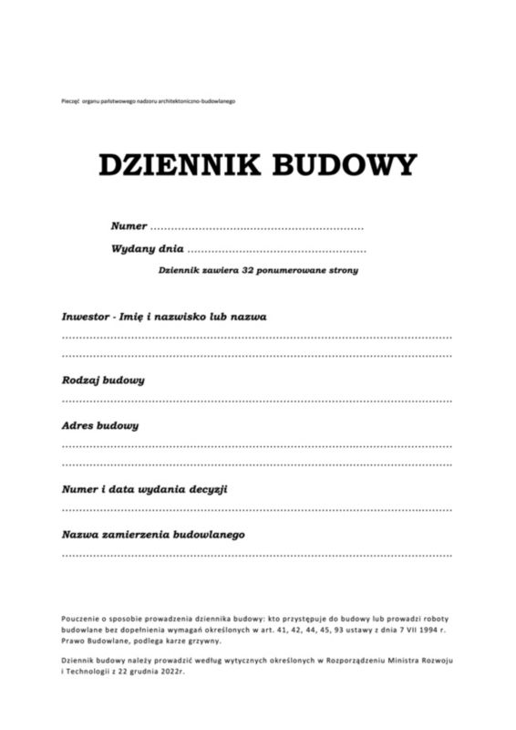Dziennik budowy