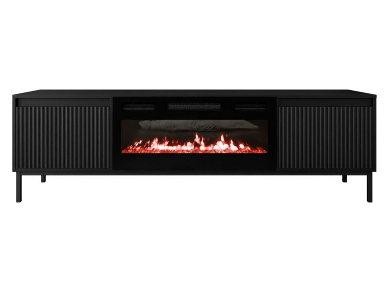 Szafka RTV MIRJAN 24 z kominkiem Ozmi 2K EF czarny 1 szt.