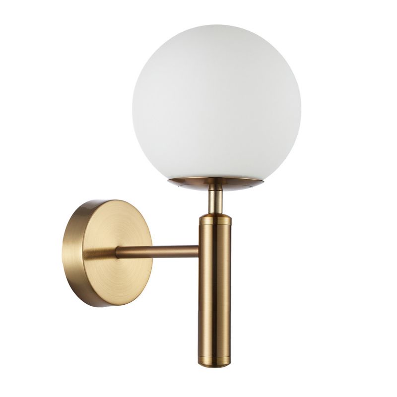 Kinkiet ścienny Italux Ravena mosiężno-biały 1 x E27 x 10W IP20 wym: 31 x 15 x 22 cm - 1 szt.