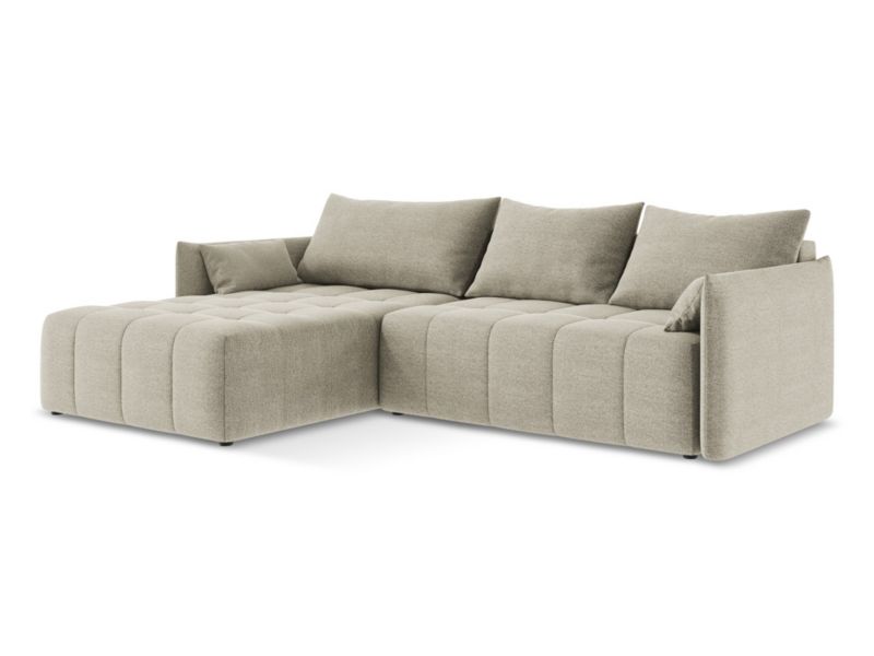 Narożnik lewostronny z funkcją spania LaMiaSofa BOLSENA z tkaniny bouclé 260x180 cm kreci 1 szt.