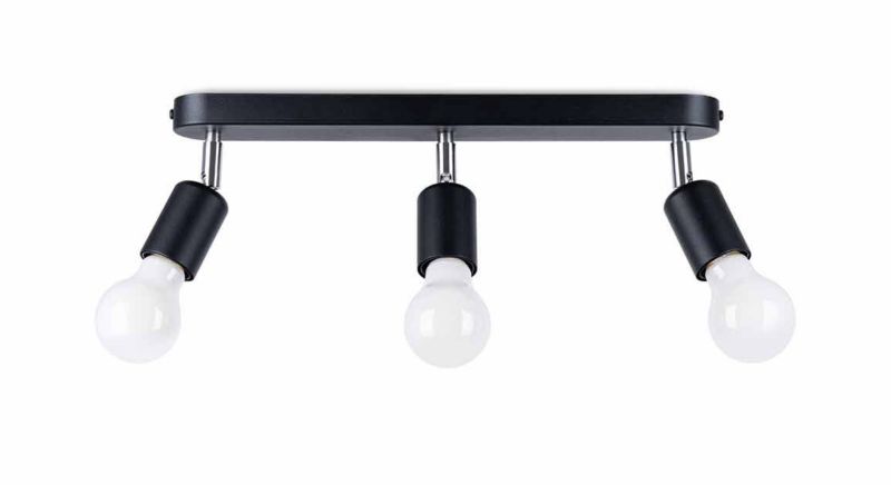 Lampa sufitowa wisząca Sollux Lighting Fornes 8455 czarna-chromowana tuba 3xE27 x 1 szt.