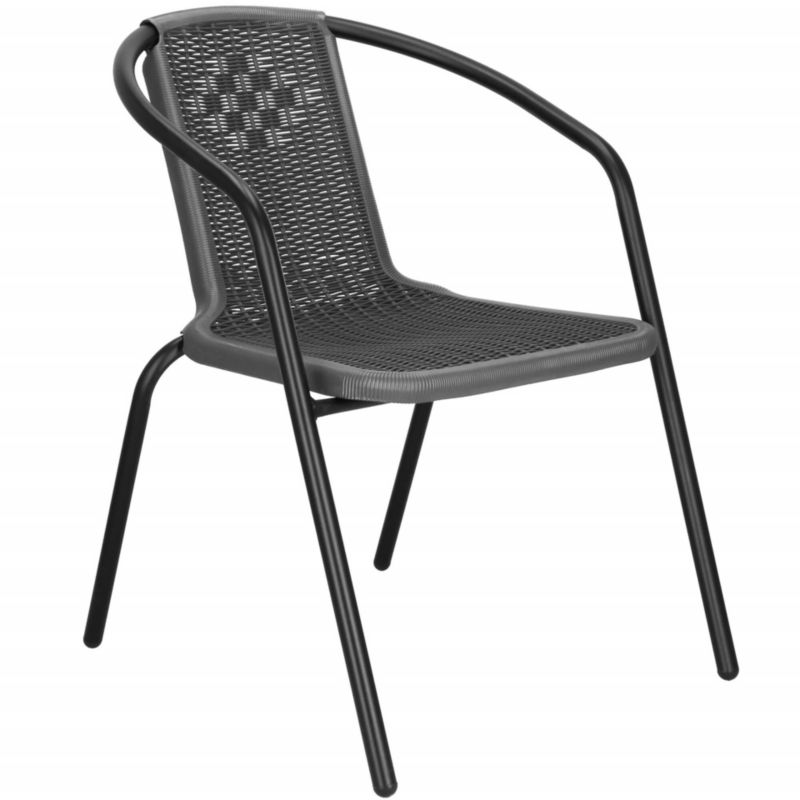 Krzesło ogrodowe metalowe Springos plecione szare 1 szt.