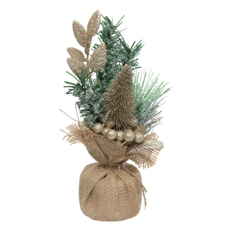 Drzewko Dekoracyjne Świąteczne Atmosphera Złote Tworzywo 24 cm 1 szt.