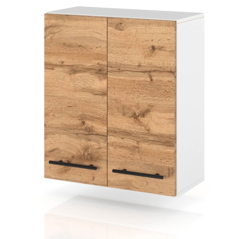 Szafka Kuchenna Hurtownia-Mebli Wisząca W60 sPremium 60cm Biały Mat Dąb Wotan 60x32x72 cm 1szt.