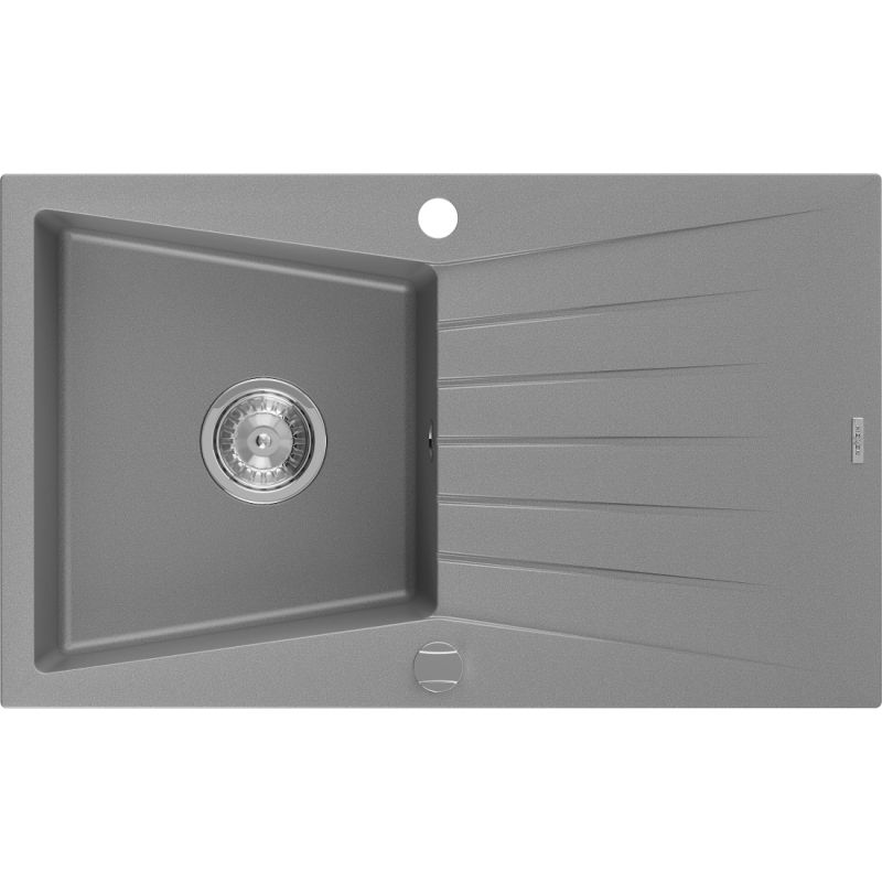 Zlewozmywak granitowy Mexen Cesar 1-komorowy z ociekaczem i baterią kuchenną Duo beżowy - 6514-69-671701-57-B 1 szt.