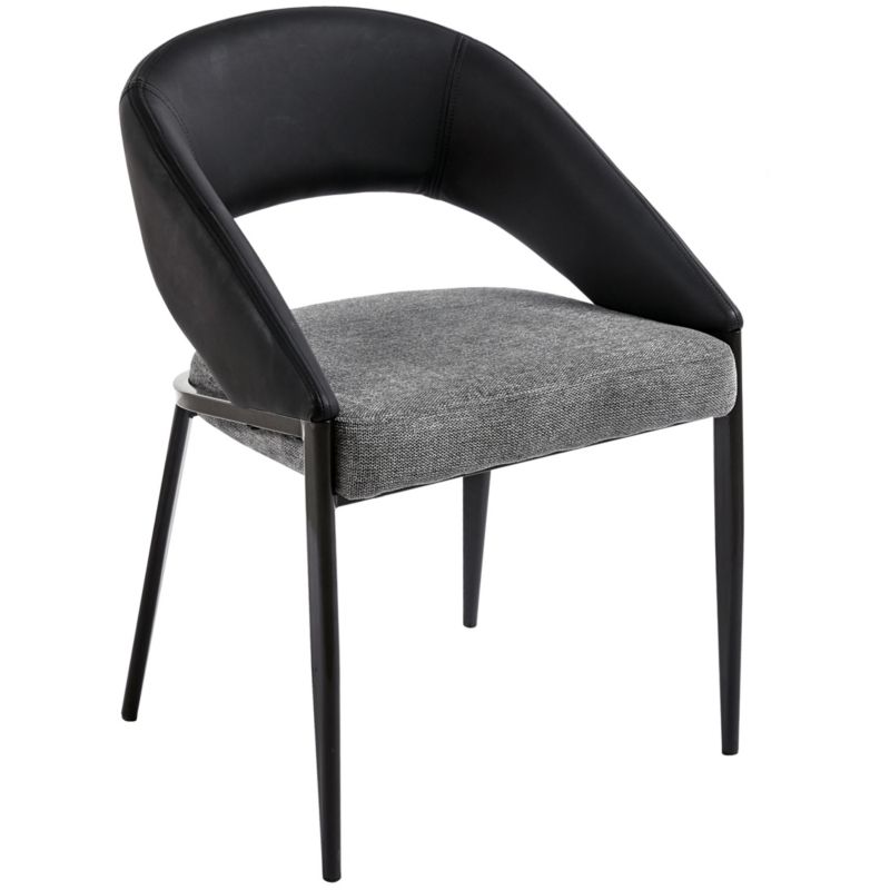 Krzesło eleganckie JUMI z ekoskóry nowoczesne stabilne do salonu 1 szt.