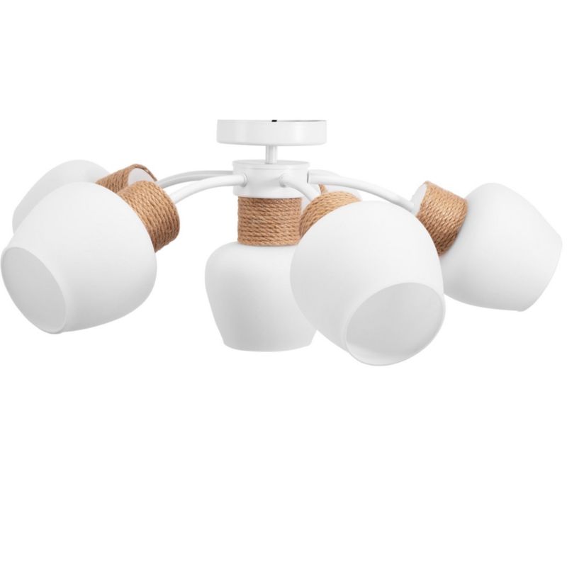 Lampa Sufitowa Toolight App1590-6Cp Boho Biały Beżowy 1 Szt