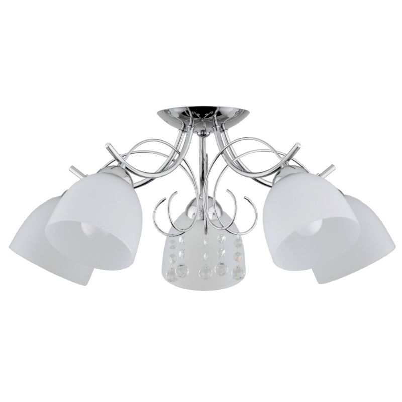 Lampa sufitowa wisząca Alfa Otelia 7150 chromowana biała dekoracyjna 5xE27 x 15W 1 szt.