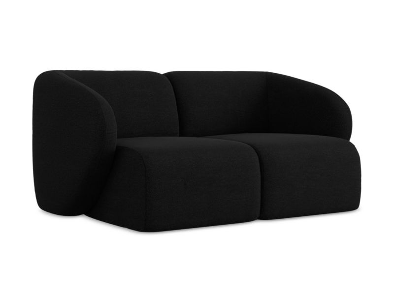 Modułowa sofa 2-osobowa LaMiaSofa CERVO z tkaniny bouclé 174x94 cm czarny 1 szt.