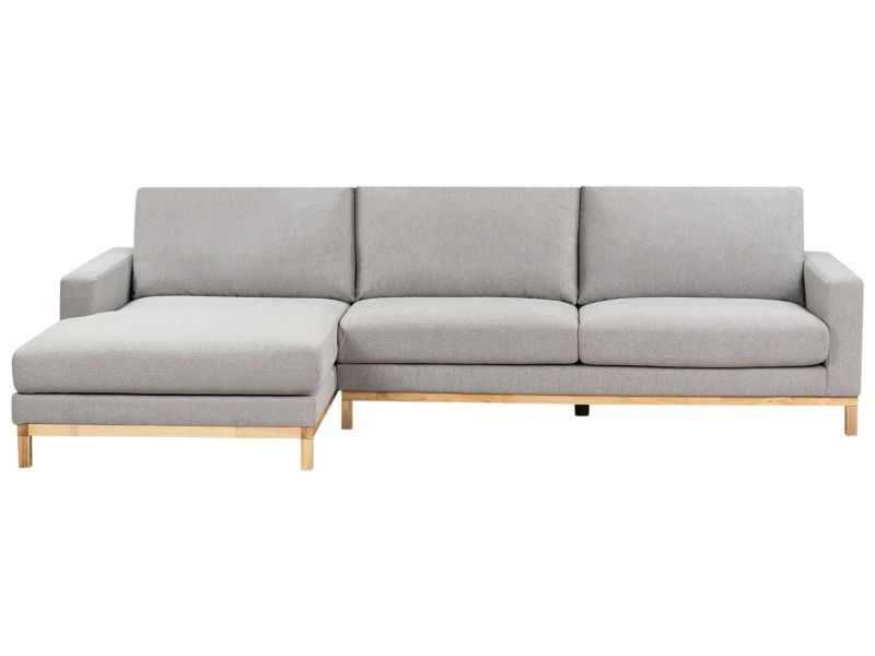 Sofa narożna prawostronna Siggard Szary Tkanina Prawostronny 1 szt.