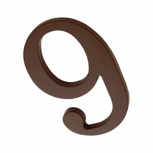 Cyfra 9 plastikowa brązowa 180 mm