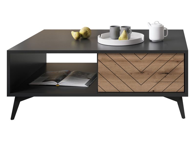 Stolik kawowy MIRJAN 24 Diamond L104 czarny/dąb evoke 1 szt.