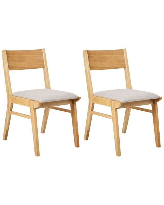 Zestaw 2 krzeseł do jadalni Enola Drewno Jasnoszary 1 par.