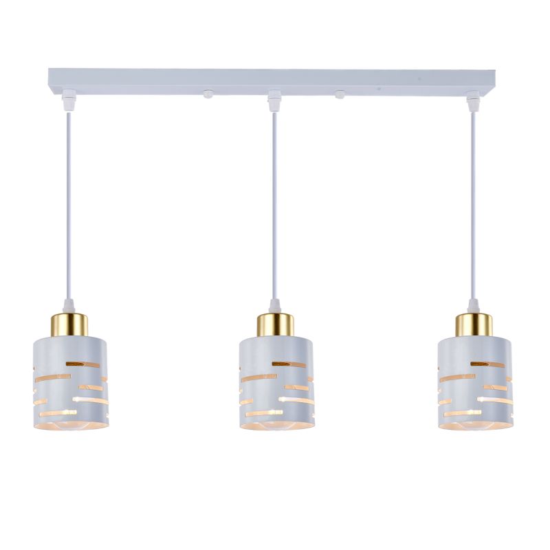 Lampa wisząca sufitowa MasterLED Elen 3x E27 LED stylowa oprawa biała złota 1 szt.