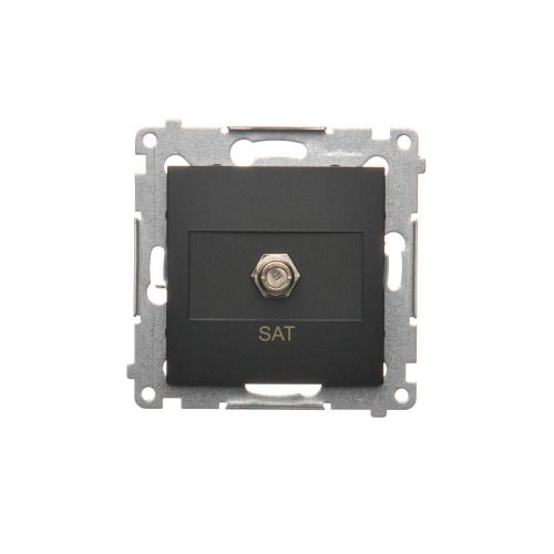 Gniazdo antenowe pojedyncze Kontakt-Simon S54 typ F czarne 1 szt.