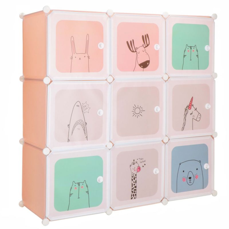 Szafka modułowa dla dzieci Springos 110x110x37 cm regał zamykany dziecięcy 9 półek 1 szt.