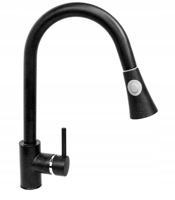 Bateria Kuchenna Granitan Snake Wyciągana Wylewka Czarny 1szt.