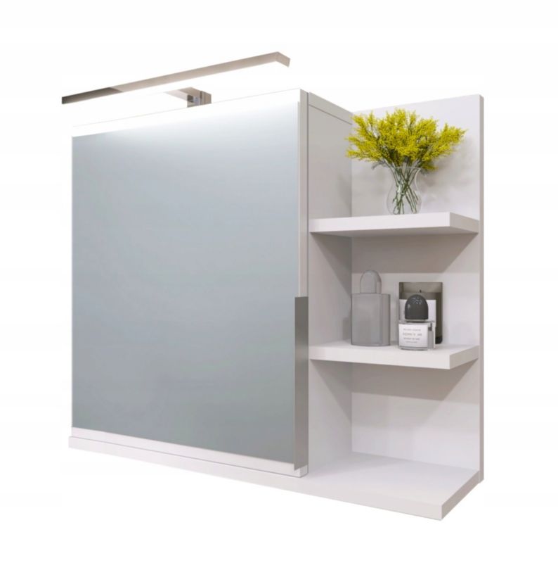 Szafka łazienkowa z lustrem Better Home 60 x 50 x 14 cm oświetlenie LED biała prawa 1 szt.