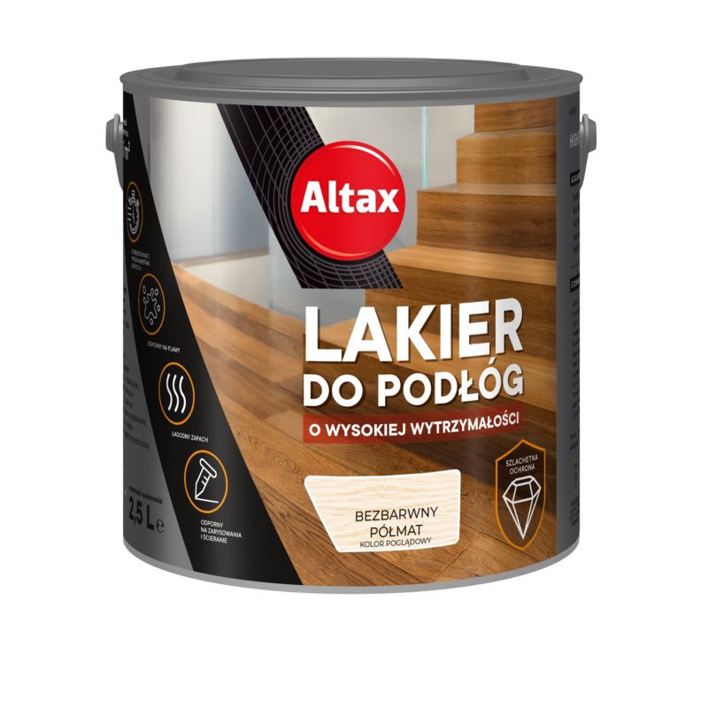 Lakier do podłóg Altax Twardy Jak Diament bezbarwny półmat 2,5 l