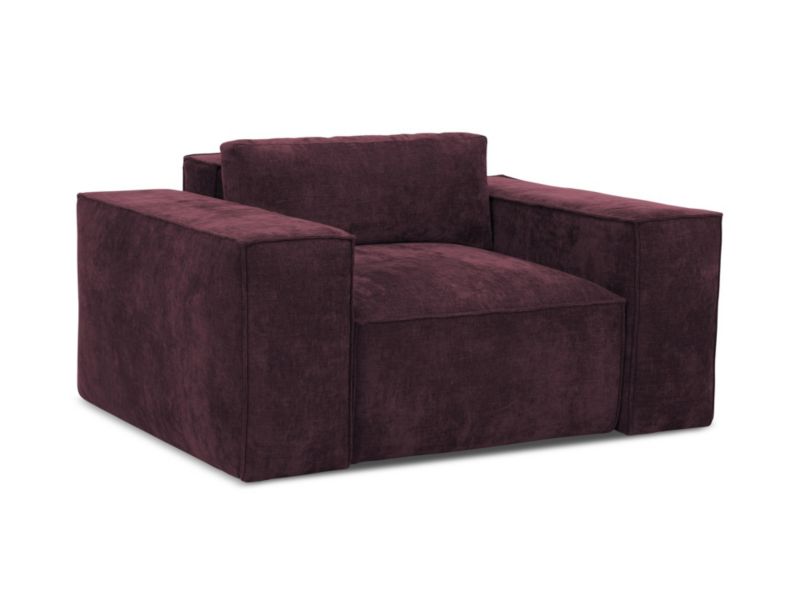 Fotel z funkcją spania LaMiaSofa Asti z tkaniny szenilowej 157x113 cm bordo 1 szt.