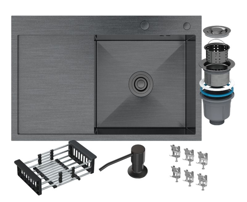 Zlewozmywak Stalowy Granitan Bari78P Jednokomorowy z Syfonem 1kpl.