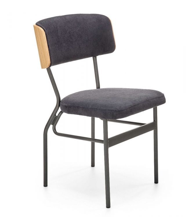 Krzesło Halmar SMART-KR VELVET ciemnoszare/naturalne 1 szt