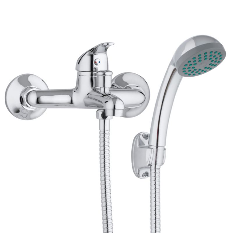 Zestaw praktyczny Yoka Home bateria prysznicowa wannowa- ścienna i bateria umywalkowa chrom - 1 szt.