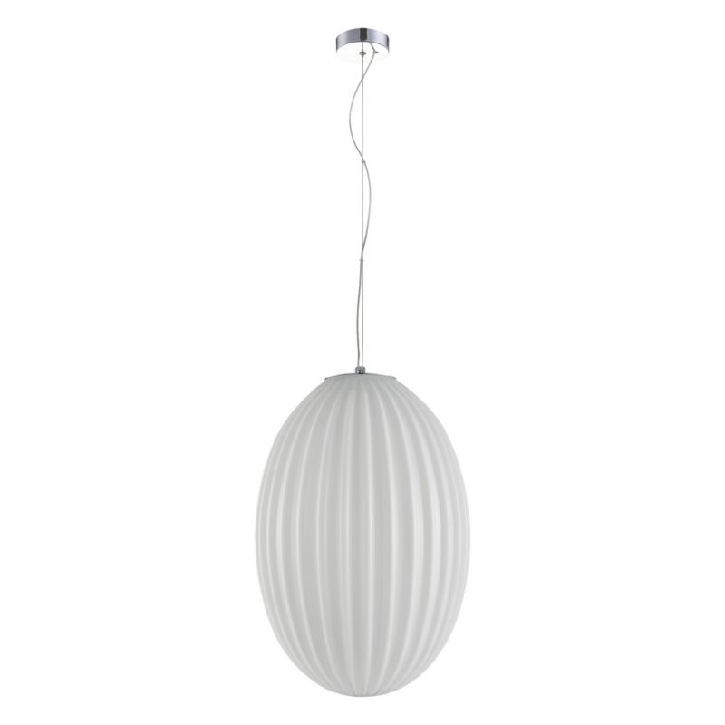 Lampa sufitowa wisząca Milagro Braga 3508 biała chromowana szerokość 30 cm 1xE27 x 60W 1 szt.