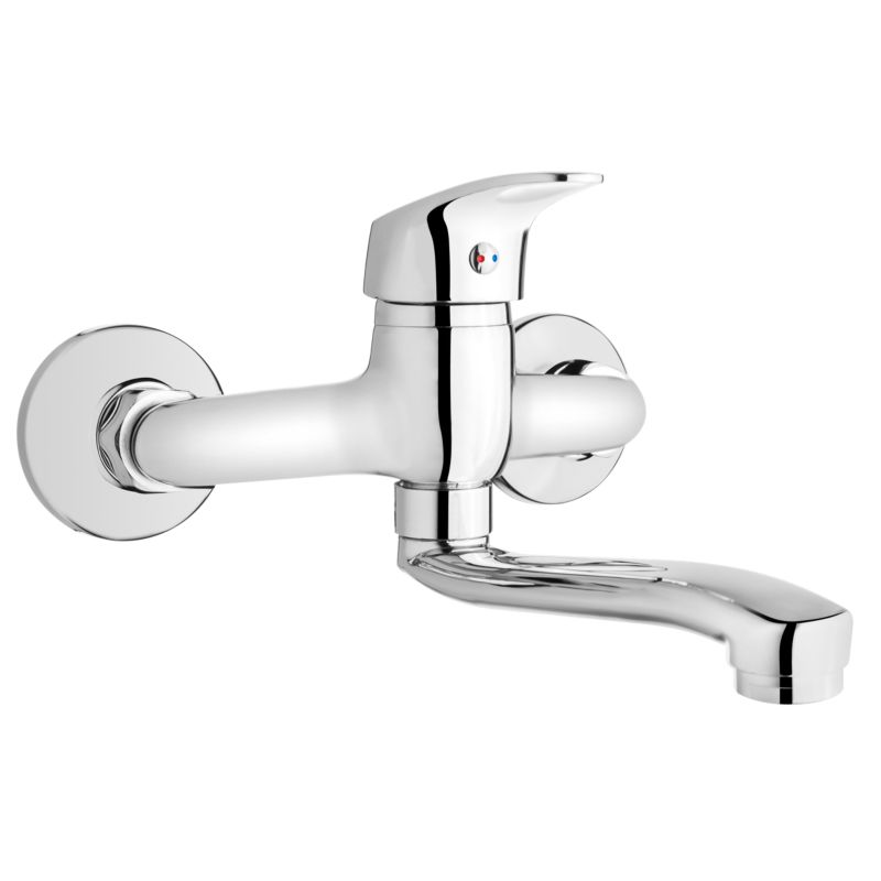 Bateria kuchenna zlewozmywakowa Invena Modena z wylewką typu U srebrny 1 szt.