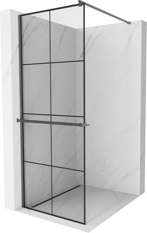 Ścianka prysznicowa Mexen Kioto+ czarny wzór gun gray 90x200 cm 800-090-121-66-77 1 szt.