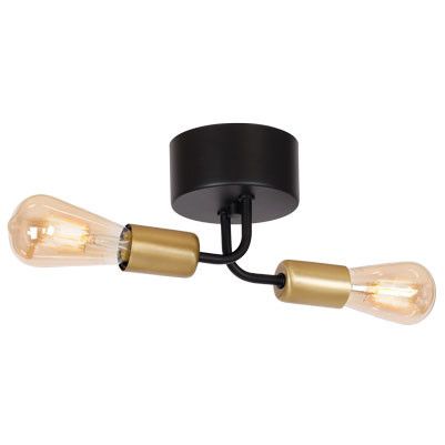 Lampa sufitowa wisząca Luminex Brenda 0605 czarny mat-złoty mat minimalistyczna 2xE27 x 15W 1 szt.