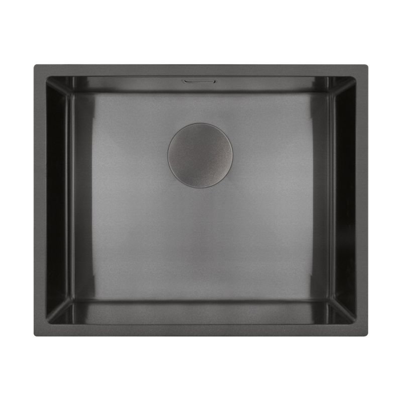 Zlewozmywak Oltens Hydda 54x44 cm czarny jednokomorowy, stalowy, QuietComfort, 1 szt.