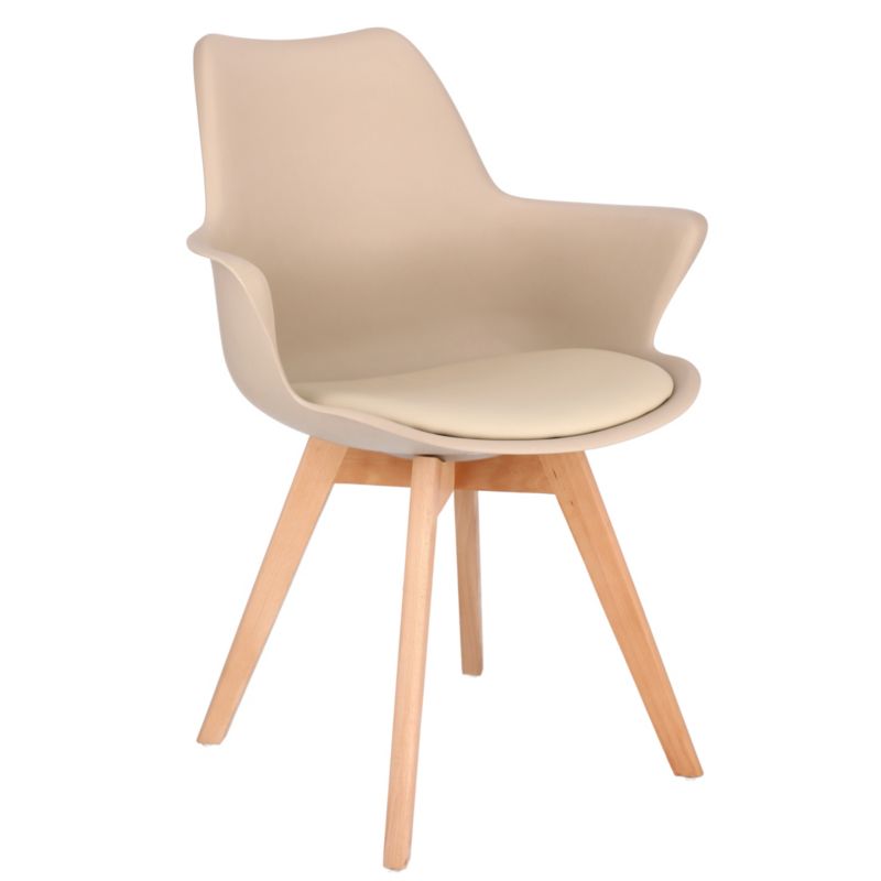 Krzesło profilowane JUMI z podłokietnikami wygodne plastikowe do jadalni salonu 1 szt.